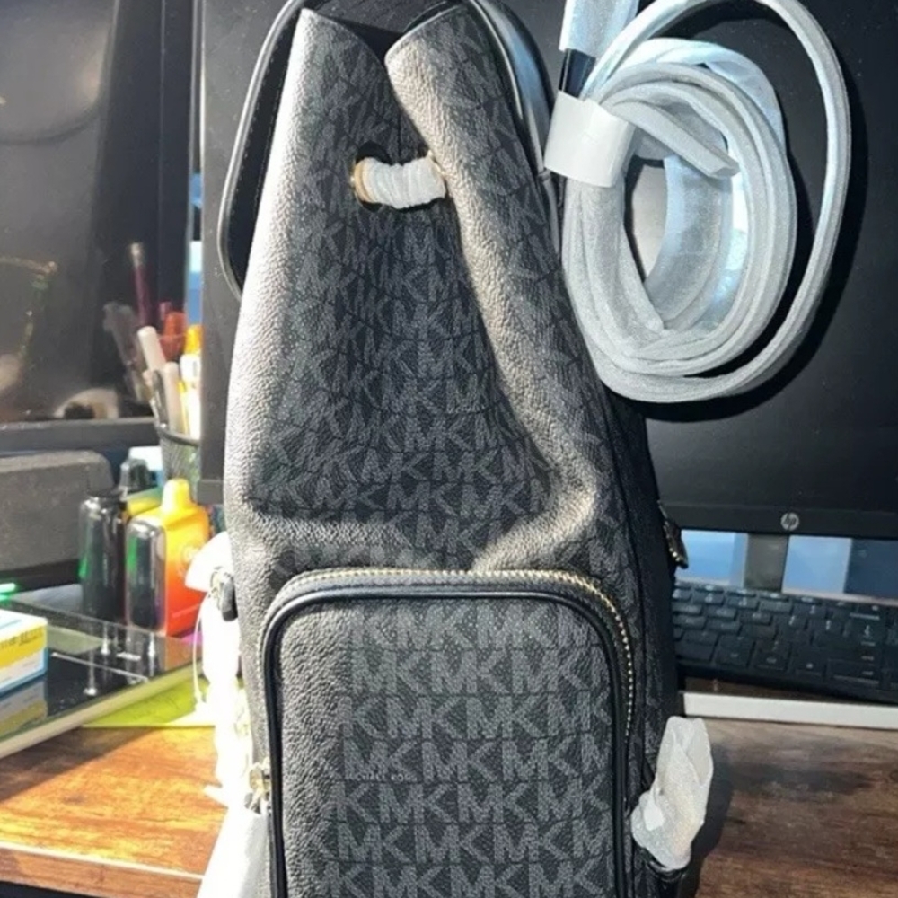 Black Backpack with Gold Accents - Picture 2 of 5